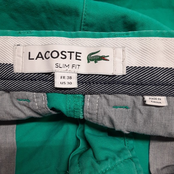 Lacoste Mens Chino Shorts Sz.30"x8" Inseam/Auqua Blue/Slim Fit/Flat Front - Picture 4 of 9